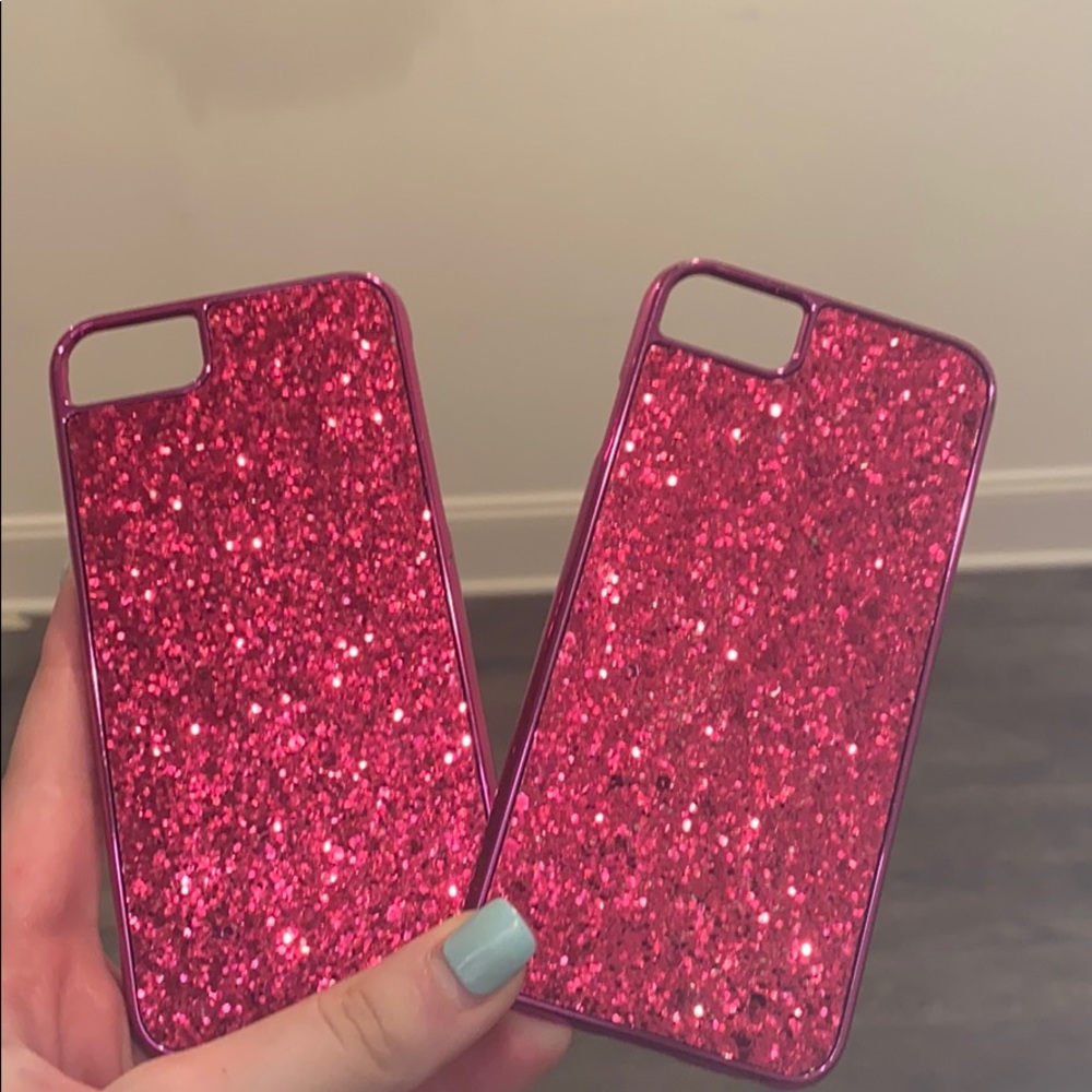 Pink glittery iPhone 7 case